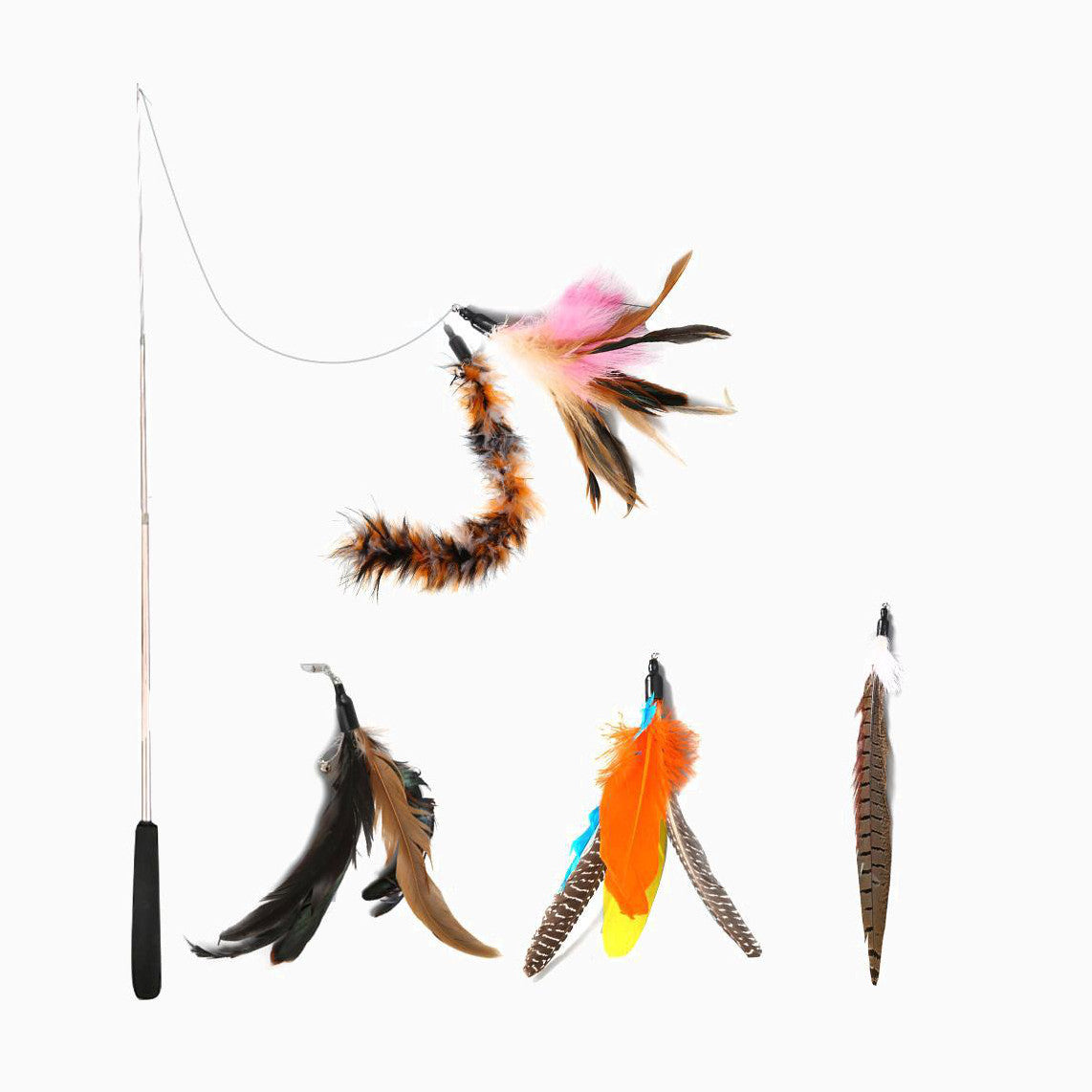 Feather Rod Cat Toy, Interactive Fun