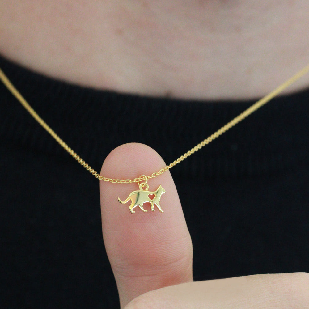 Tiny Sweetheart Cat Necklace