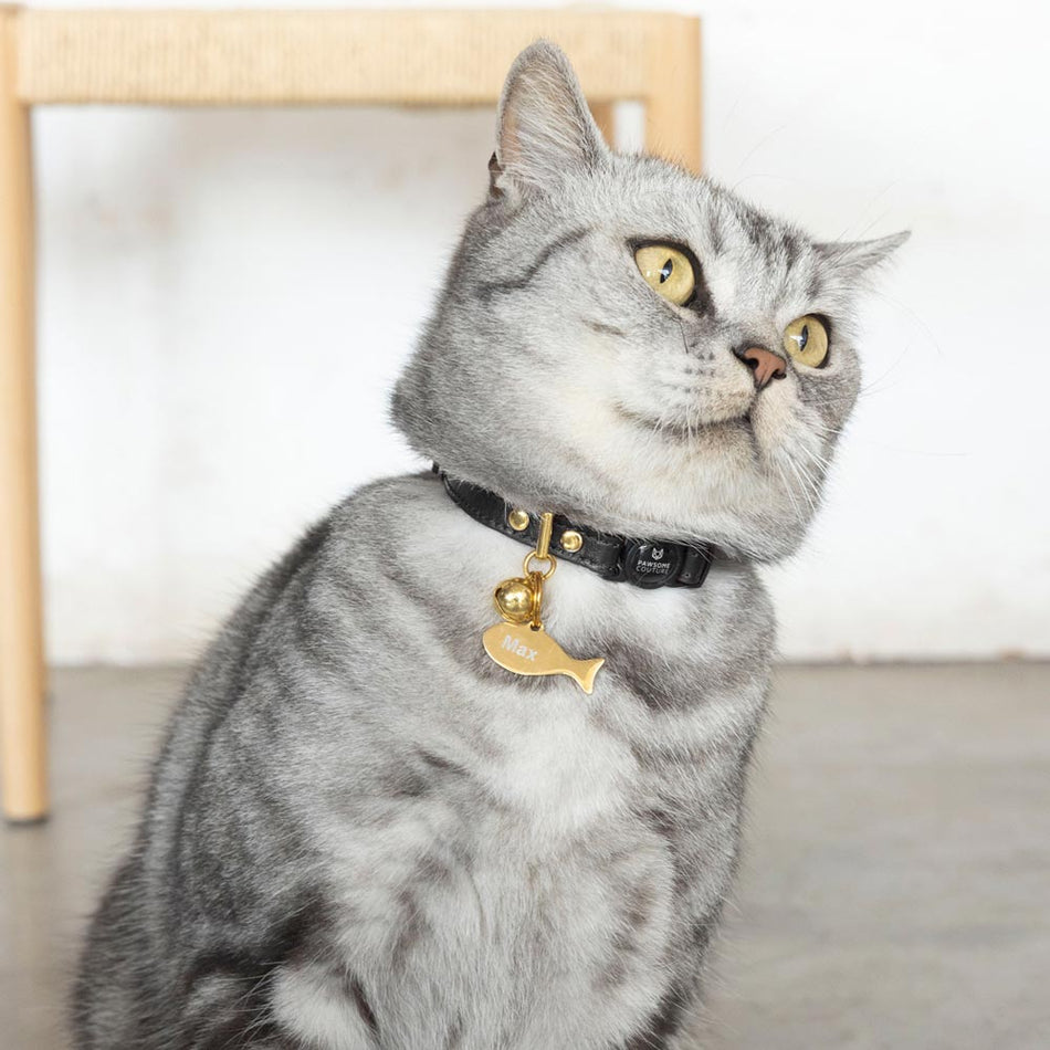Black - Designer LV Bowtie Cat Collar Pu Leather