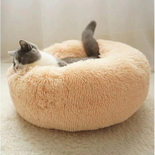 Peach bean bag cat bed sleeper