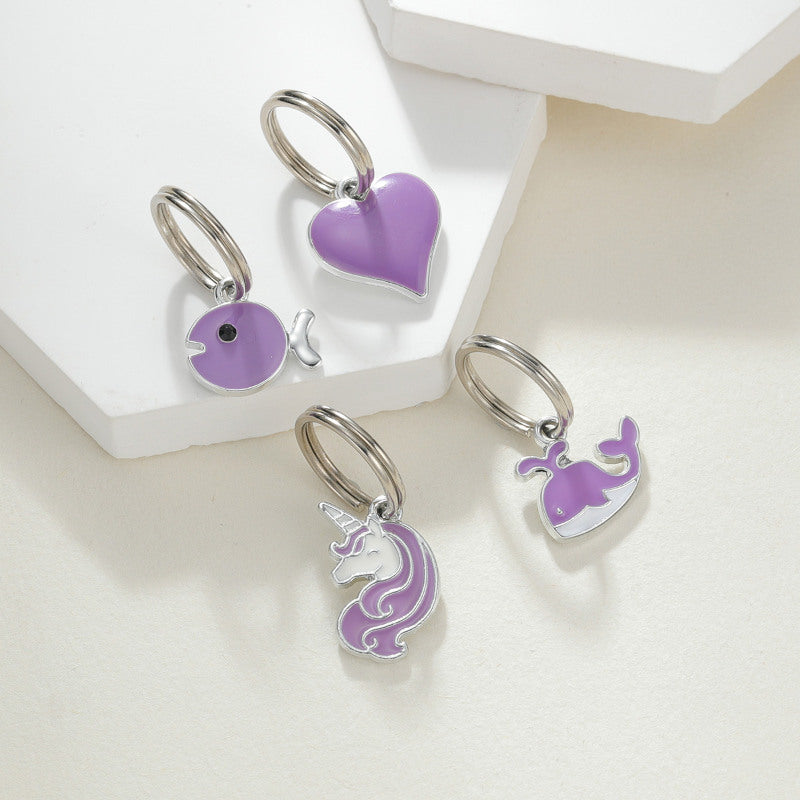 Purple Collar Charm Set