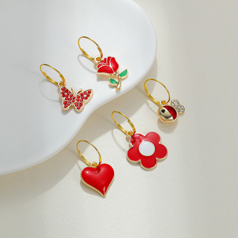 Red Collar Charm Set