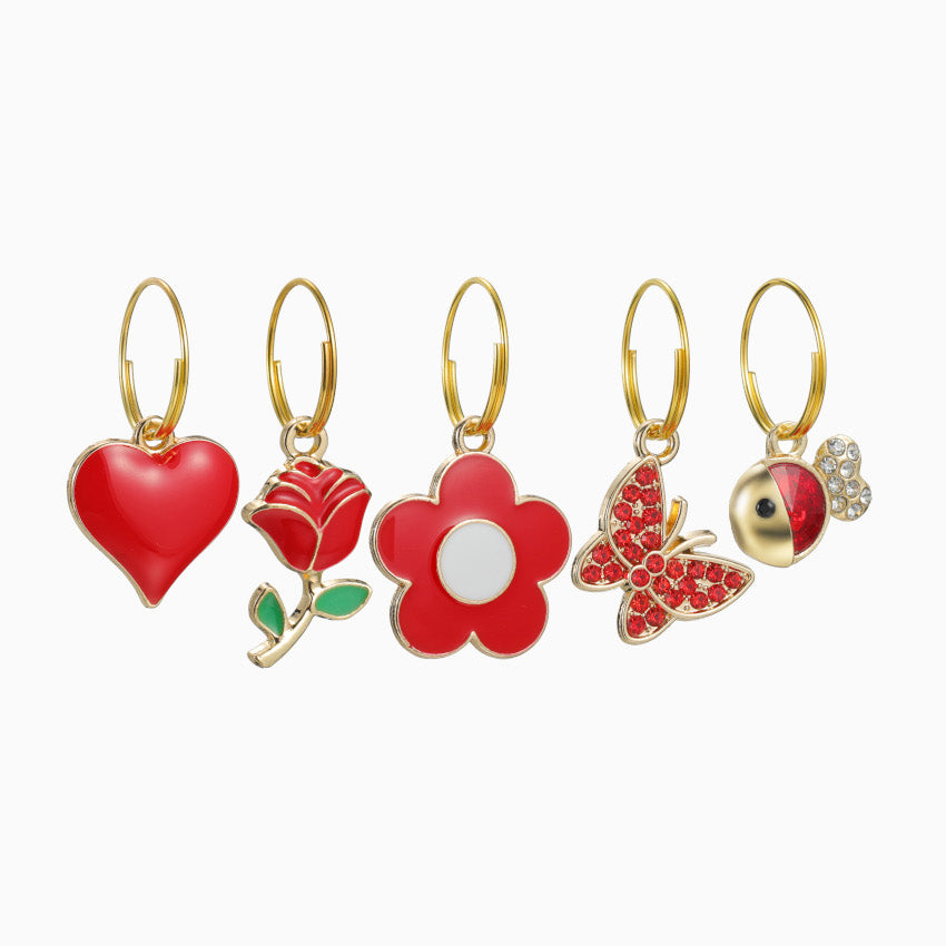 Red Collar Charm Set