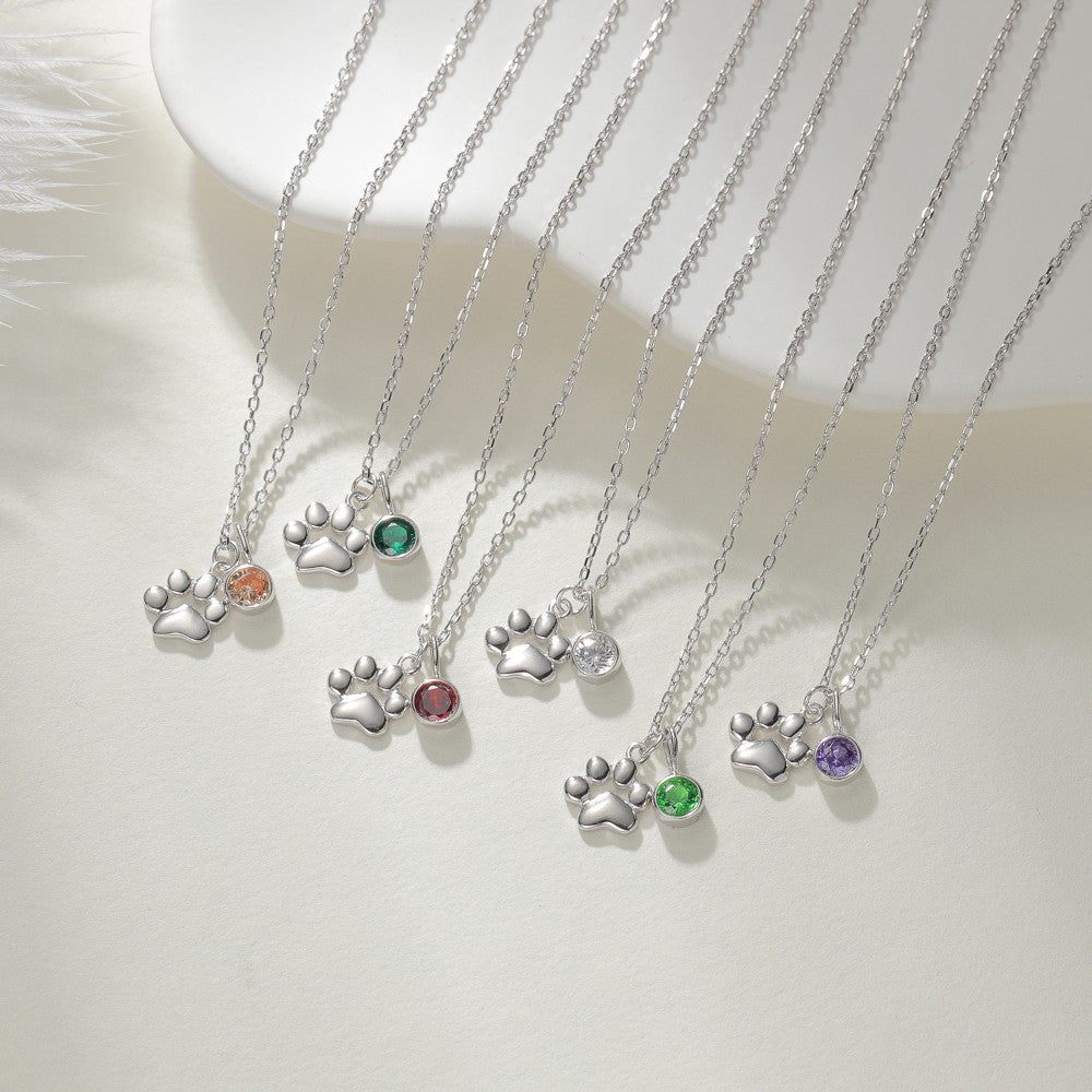 Teeny Tiny Paw Necklace with Charm