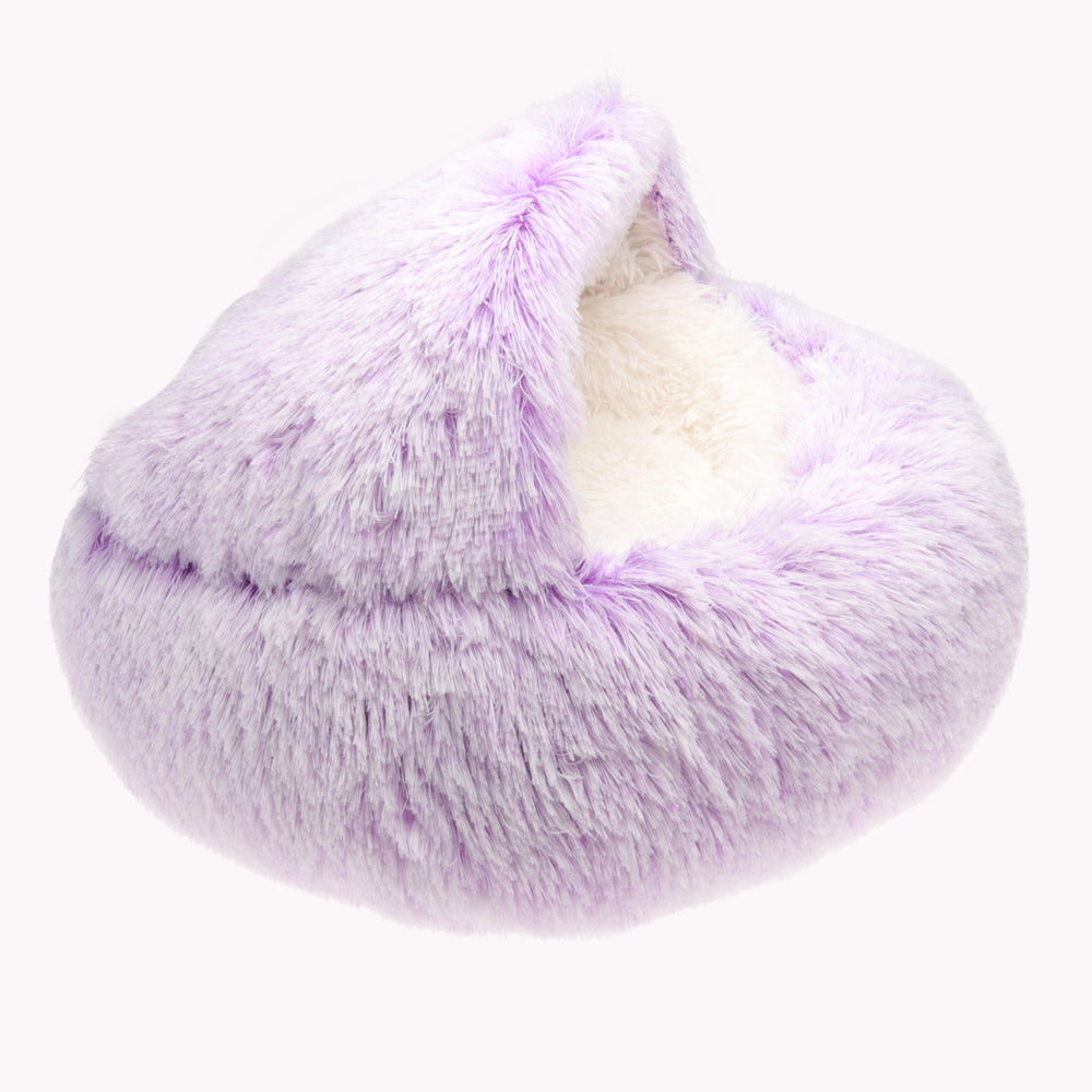 Taro Latte Calming Pet Nest Bed to Soothe Cats and Dogs