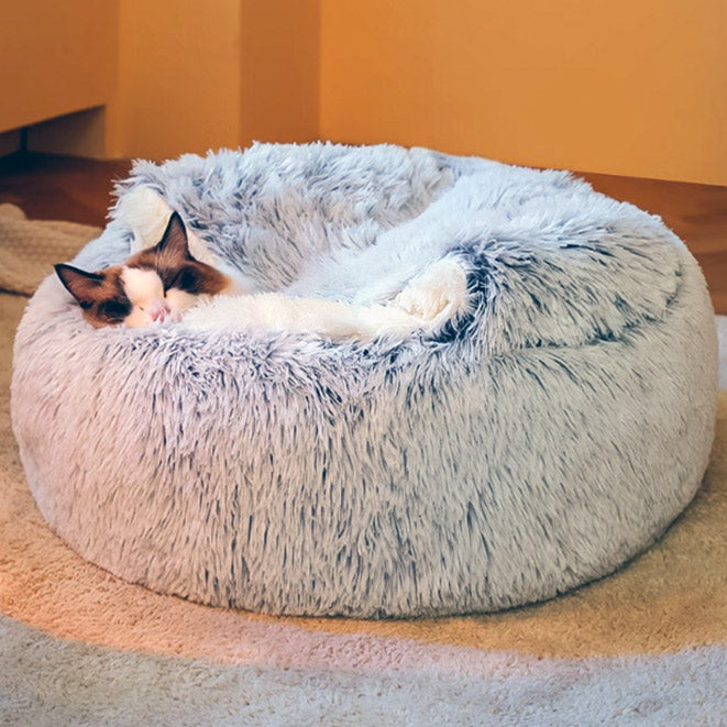 Calming Nest Dog Cat Bed Plush Pet Beds for Anxiety Relief Pawsome Couture